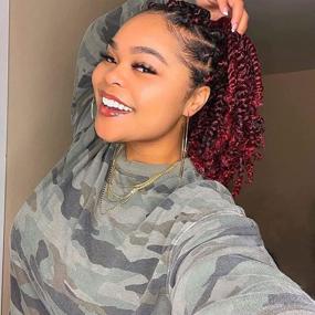 img 4 attached to Get A Bold Look With Dorsanee 8 Packs Of Burgundy Passion Twist Hair For Black Women - Pre-Twisted, Pre-Looped Crochet Braids In 10 Inch Bohemian Style Synthetic Braiding Hair Extension (TBug)