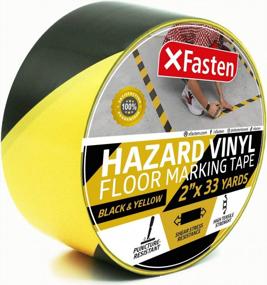 img 4 attached to XFasten Hazard Warning Safety Striped Tape, Black And Yellow, Waterproof, 2-Inch X 33-Yards, High Visibility Warehouse Caution Stripe Adhesive Rolls Barricade Tape For Walls, Stairs, Aisles, Floors
