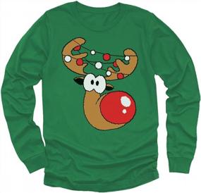 img 4 attached to Get Your Kids In The Festive Spirit With Tstars Reindeer Long Sleeve Shirt - Ugly Christmas Sweater Style