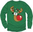 get your kids in the festive spirit with tstars reindeer long sleeve shirt - ugly christmas sweater style logo