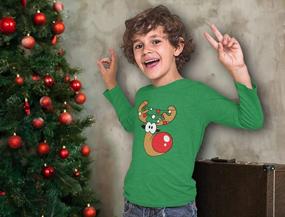 img 2 attached to Get Your Kids In The Festive Spirit With Tstars Reindeer Long Sleeve Shirt - Ugly Christmas Sweater Style