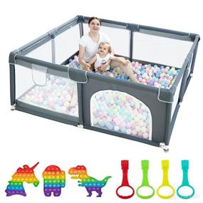 img 4 attached to RAINBEAN Playpen Toddlers Breathable Activity