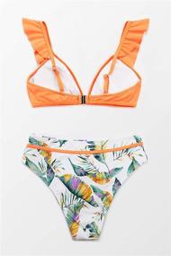 img 1 attached to 🌺 Vibrant Orange Floral Closure Swimsuits & Cover Ups for Women by CUPSHE