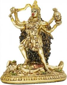 img 3 attached to BangBangDa Hindu Goddess Kali Statue Sculpture - Indian God Decorative Antique Idol - India Goddess Of Time And Death Figurine Murti Pooja Puja Buddha Temple Mandir Decor