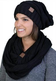 img 2 attached to Stay Cozy And Stylish With Funky Junque'S Oversized Beanie & Infinity Scarf Bundle!