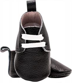 img 1 attached to Bebila Genuine Leather Lace-Up Oxford Baby Moccasins With Durable Rubber Soles For Girls And Boys