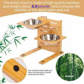 img 1 attached to Adjustable Raised Dog Bowls - 5 Level Wooden Pet Feeding Station For Medium To Large Dogs | FOREYY