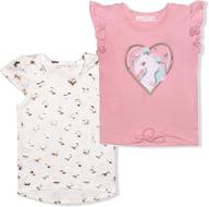 2-pack unicorn or panda graphic shirt and printed tee for girls logo