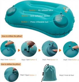 img 2 attached to Ultralight Inflatable Pillow For Camping And Travel - Ergonomic Air Pillow For Hiking, Airplane And Road Trips - Compact, Soft Backpacking Pillow For Neck And Lumbar Support - AnorTrek (Blue)
