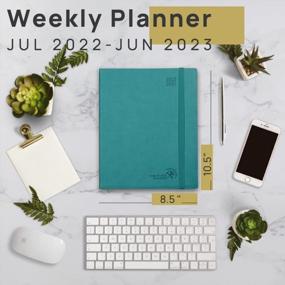 img 3 attached to POPRUN Planner 2022-2023 (8.5'' X 10.5'') Academic Year Planner (July 2022 - June 2023), Weekly And Monthly Planner With Hourly Time Slots, Monthly Tabs, 100GSM Paper, Soft Cover - Turquoise