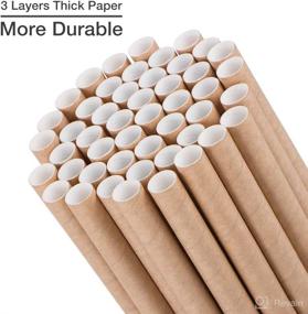 img 2 attached to 🥤 Webake Smoothie Straws - 0.4" Wide Paper Straws, 100 Pack Brown Kraft Jumbo Drinking Straws for Smoothies, Bubble Tea, Shake - Bulk Buy