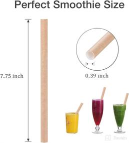 img 1 attached to 🥤 Webake Smoothie Straws - 0.4" Wide Paper Straws, 100 Pack Brown Kraft Jumbo Drinking Straws for Smoothies, Bubble Tea, Shake - Bulk Buy