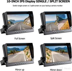 img 3 attached to 📸 Calmoor P10 10-Inch HD 1080P Wired Backup Camera System with DVR Split Screen Monitor, IR Infrared Rear View Camera, Supports 2 Vehicle Back Up Cameras, for Truck Trailer RV, Includes 32GB SD Card