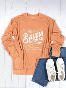 img 2 attached to Get Enchanted With Nlife'S Salem Broom Co Handcrafted Print Sweatshirt For Women