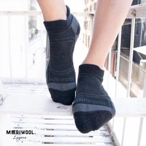img 2 attached to 2 Pairs Merino Wool Low Cut Athletic Ankle Socks For Men And Women - MERIWOOL Cushion