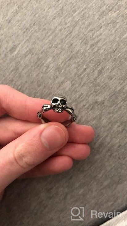 img 1 attached to Stainless Steel Skull Biker Ring review by Mike Stevenson