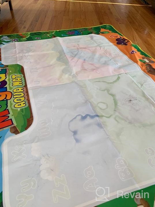 img 1 attached to Extra Large Dinosaur Water Drawing Mat For Kids Coloring Painting, Educational Toys Gifts For Boys Girls Toddlers Age 3 Up 58X42 Inches review by Mitchell Norman