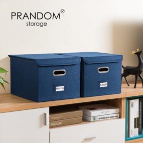 img 3 attached to Organize Your Office Space With PRANDOM Collapsible File Organizer Box - Set Of 2, Royal Blue, Letter Size