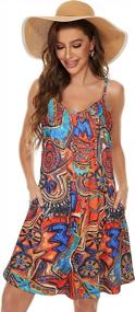 img 2 attached to Women'S Summer Floral Tank Dress With Spaghetti Straps And Pockets - Beach Cover Up
