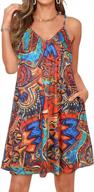 women's summer floral tank dress with spaghetti straps and pockets - beach cover up logo