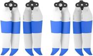 raycorp малошумные складные пропеллеры для дронов для dji mavic air 2 - полный набор из 8 быстросъемных лопастей сине-белого цвета, с бесплатным фиксирующим ремнем стабилизатора пропеллера логотип