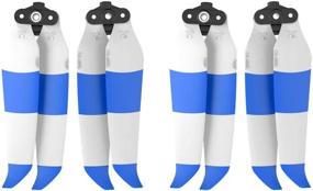img 4 attached to RAYCorp Low-Noise Foldable Drone Propellers For DJI Mavic Air 2 - Full Set Of 8 Quick-Release Blades In Blue-White Color, With Free Propeller Stabilizer Fixing Strap