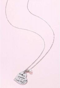 img 2 attached to Ожерелье Love Heart из стерлингового серебра 925 пробы с кубическим цирконием для женщин - 18 "" с гравировкой