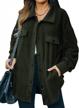 blencot women's fuzzy fleece shacket: lightweight button down jacket with long sleeves and pockets for stylish outerwear logo