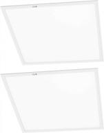 asd 2x2 led flat panel light 4000k (bright white) with emergency battery 27w=70w eq. 3085 lm dimmable edge lit panel 120-277v drop ceiling fixture indoor commercial culus listed dlc certified, 2 pack logo