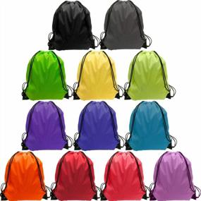 img 4 attached to 48 Pack Drawstring Bags - Perfect Bulk Bundle For School & Gym!
