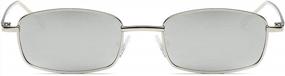 img 3 attached to FEISEDY Винтажные маленькие прямоугольные солнцезащитные очки: ретро модные квадратные солнцезащитные очки в металлической оправе B2295 для женщин и мужчин
