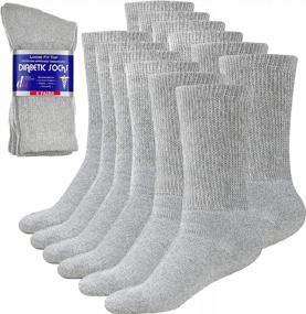 img 4 attached to Comfortable And Protective Diabetic Socks In A 6-Pack For Men And Women