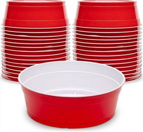 img 4 attached to 30 Large Disposable Red Cup Style Pet Food Bowls For Cats And Dogs - Party Dog Brand