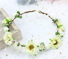 img 2 attached to 🌸 Dazzling Girls Breath Crown: Floral Headband for Wedding and Photo Props