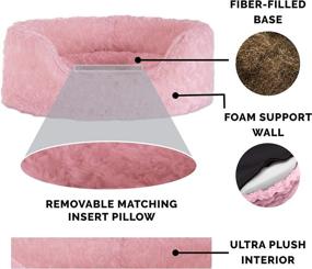 img 1 attached to 🐶 Furhaven Ultra Plush Curly Fur Oval Cuddler Dog Bed - Pink, Small: Removable Washable Cover and Pillow for Dogs and Cats