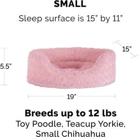 img 3 attached to 🐶 Furhaven Ultra Plush Curly Fur Oval Cuddler Dog Bed - Pink, Small: Removable Washable Cover and Pillow for Dogs and Cats