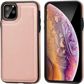 img 2 attached to 📱 Rose Gold iPhone 11 Pro Max Wallet Case - OT ONETOP PU Leather Kickstand Cover with Card Holder, Double Magnetic Clasp, and Shockproof Protection for 6.5 Inch iPhone 11 Pro Max