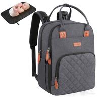 waterproof gray diaper bag backpack - ideal travel baby bag for moms and dads logo