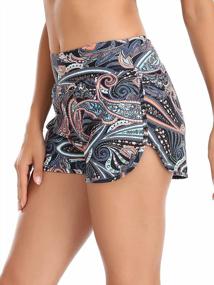 img 4 attached to Women'S High Waisted Swim Shorts By RELLECIGA - Perfect For Swimming & Boarding!