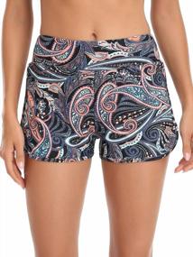 img 2 attached to Women'S High Waisted Swim Shorts By RELLECIGA - Perfect For Swimming & Boarding!