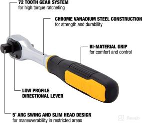 img 1 attached to 🔧 DEWALT DWMT81090 3/8IN Drive Bi-Material Ratchet: The Ultimate Tool for Precision and Durability