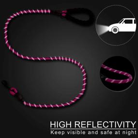 img 1 attached to QUXIANG 2 Pack Dog Leash 5 FT Premium Quality Heavy Duty Nylon Pet Training Leash With Padded Handle Collapsible Pet Bowl Highly Reflective Rope Threads For Medium And Large Dogs Sturdy (Black/Pink)