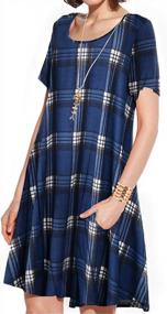 img 4 attached to Women'S Short Sleeve Pockets Swing Dress - Casual Loose Fit JollieLovin