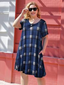 img 3 attached to Women'S Short Sleeve Pockets Swing Dress - Casual Loose Fit JollieLovin