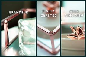 img 2 attached to Add Glam To Your Vanity With EZDC'S Rose Gold Mirror Tray And Ring Dish Set