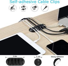 img 1 attached to 🔌 121Pcs-Black Cable Management Kit - Efficient PC Wire Organizer for Desk/Computer/Monitor/TV Cables - Power/Video/USB Cord Management - Desk Cord Holders & Cable Holder Clips