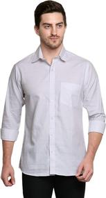 img 4 attached to FABUSA Cotton Business Regular Chambray Men's Clothing ~ Shirts