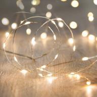 🏡 anjaylia led fairy string lights, 16.5ft/5m warm white battery operated 50 leds for garden home party wedding festival decorations logo