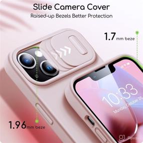 img 1 attached to Feaigit iPhone 13 Case: Liquid Silicone with Slide Camera Cover - Pink | Dual Camera Protection | Adjustable Phone Lanyard | Shockproof Design