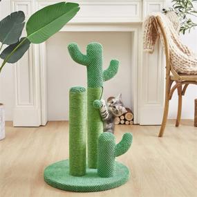 img 1 attached to 🐱 3-Sisal Scratching Poles Kilodor Cactus Cat Scratching Post with Ball – For Kittens and Cats